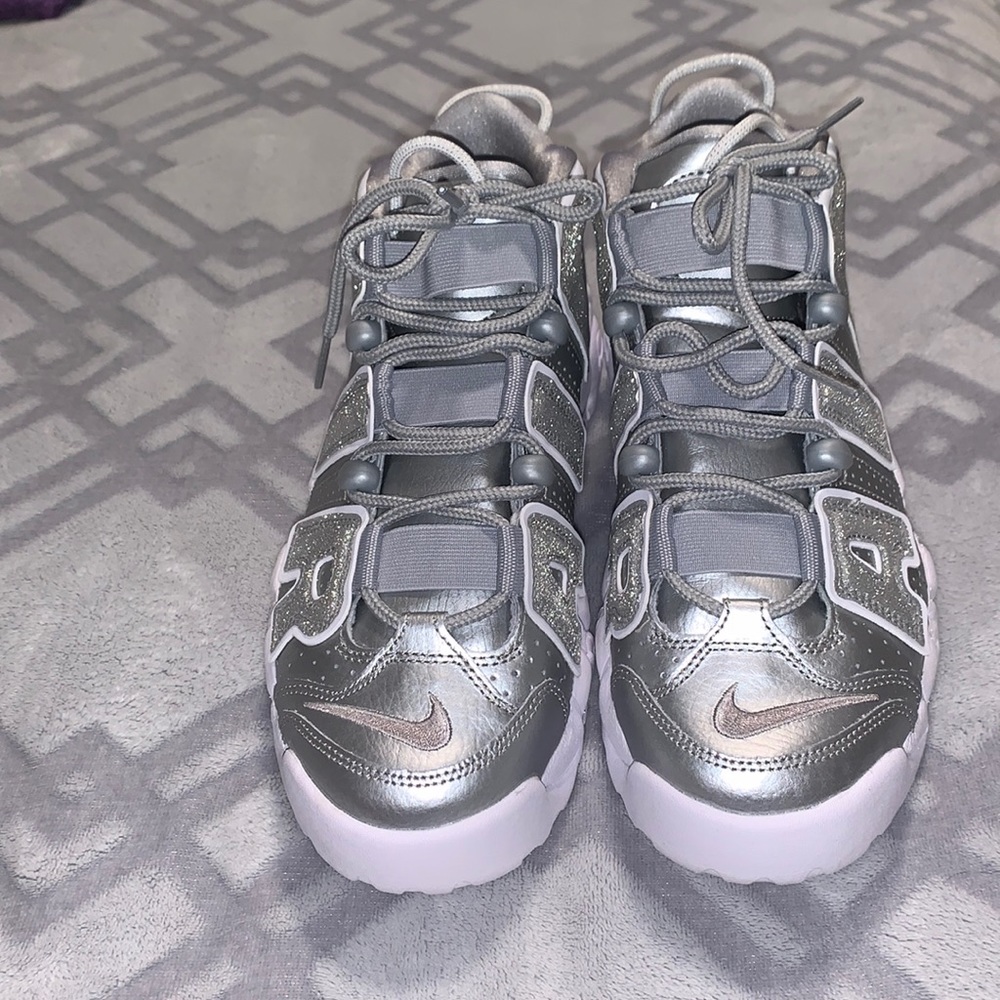 Silver Glitter Nike Air Uptempo